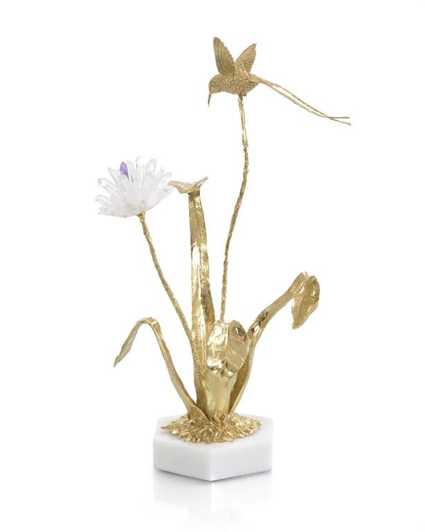 Flower and Hummingbird Sculpture