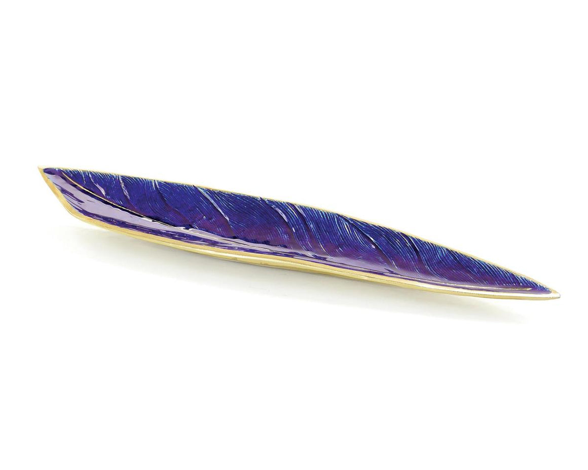 Peacock Blue Feather Tray