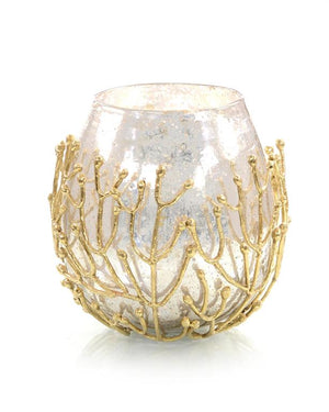 Brass Twig and Mirrored Glass Bowl