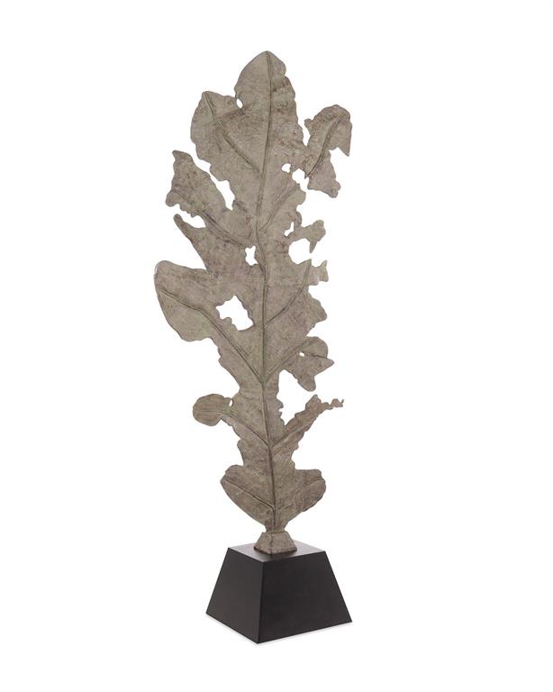 Oak Leaf Sculpture in Verdigris Bronze