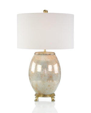 Melded White and Brass Table Lamp