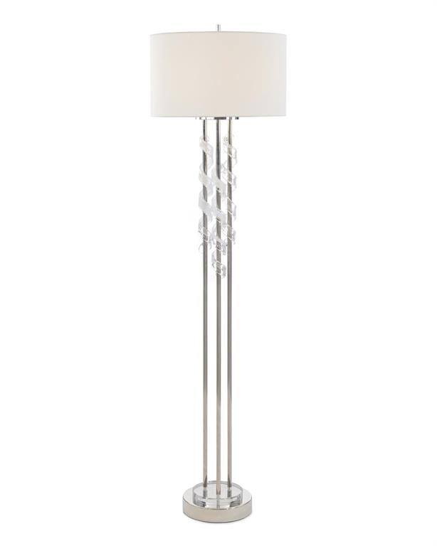 Floor Lamp with Frosted Glass Swirls