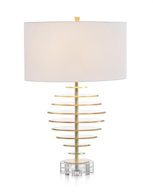 Acrylic Discs with Gold Leaf Table Lamp