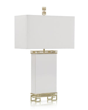 IVory Leather and Brass Table Lamp