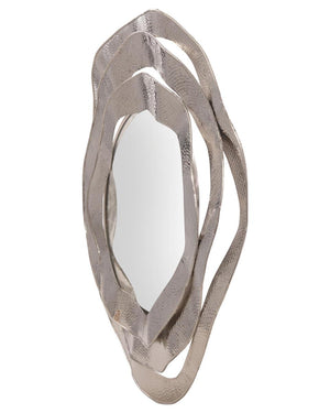 Ripple Frame Mirror in Nickel