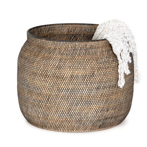 Ansel Basket-Black Rattan