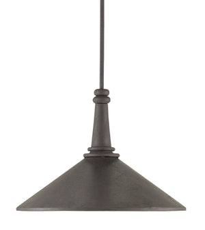 Currey and Company Manuscript Large Pendant - Mole Black/Antique Mirror