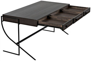 Berlin Desk - Ebony Walnut with Metal