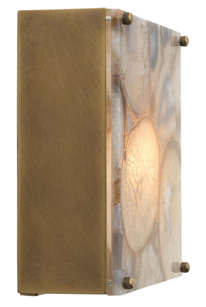 Adeline Square Wall Sconce in Agate Resin & Antique Brass