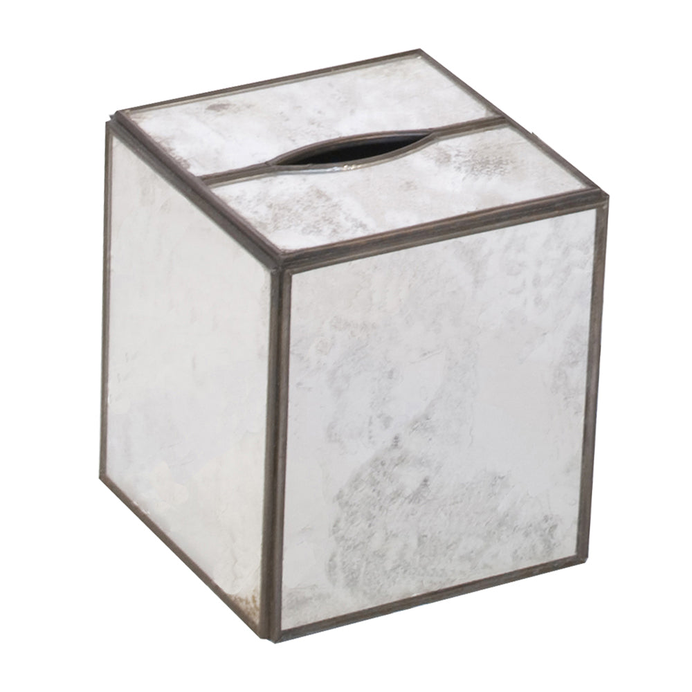 Worlds Away Decorative Tissue Box – Plain Antique Mirror
