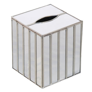 Worlds Away Decorative Tissue Box – Faceted Antique Mirror
