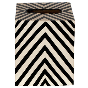 Worlds Away Decorative Tissue Box - Black & Cream Zebra