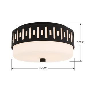 Keaton 2 Light Black Forged Ceiling Mount