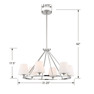 Keenan 6 Light Polished Nickel Chandelier