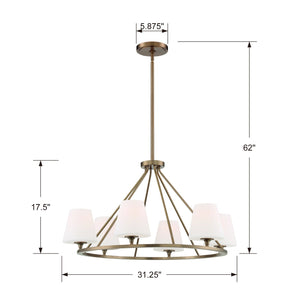 Keenan 6 Light Vibrant Gold Chandelier
