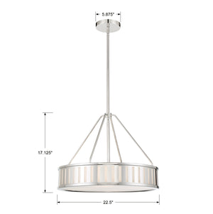 Kendal 4 Light Polished Nickel Pendant