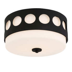 Kirby 2 Light Black Forged Ceiling Mount