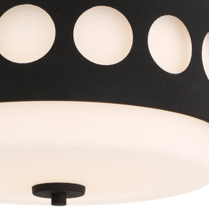 Kirby 2 Light Black Forged Ceiling Mount