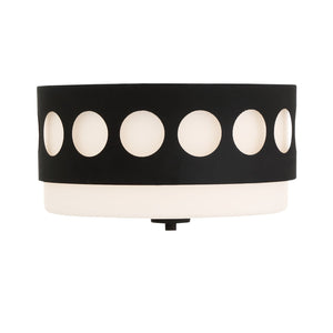 Kirby 2 Light Black Forged Ceiling Mount