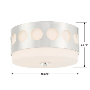 Kirby 2 Light Polished Nickel Ceiling Mount