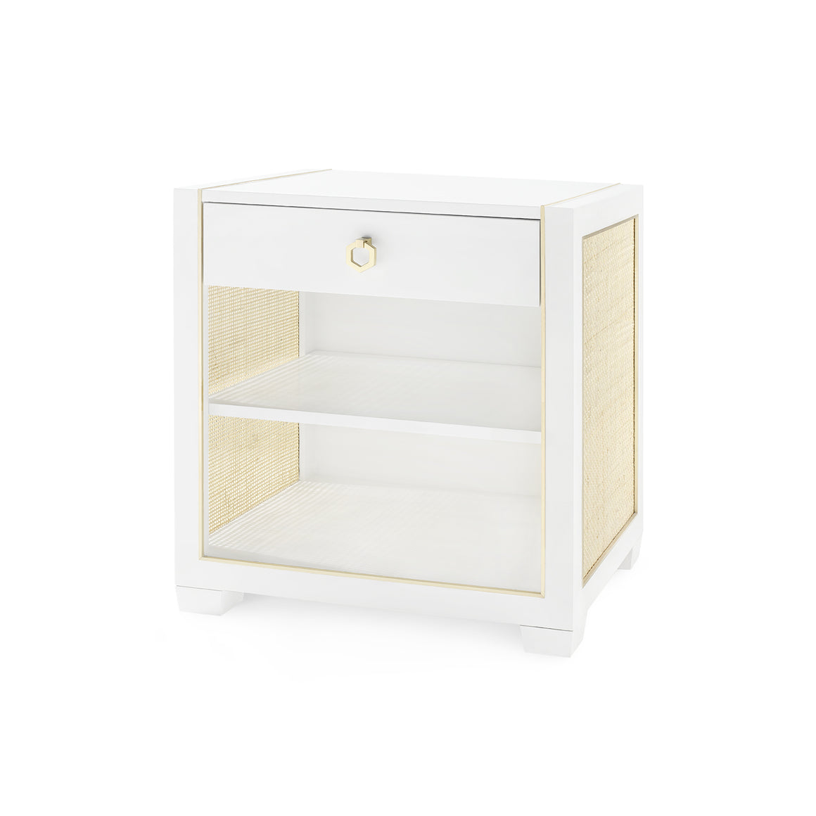 1-Drawer Side Table in White Lacquer | Karen Collection | Villa & House