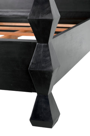 Brancusi Bed, Queen, Hand-Rubbed Black