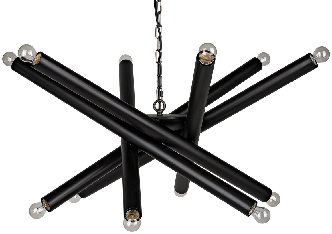 Noir Lex Chandelier - Black Metal