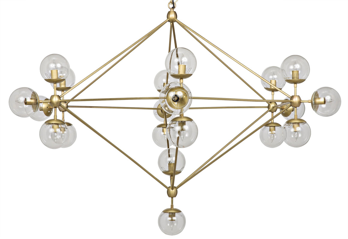Noir Pluto Chandelier - Large - Antique Brass