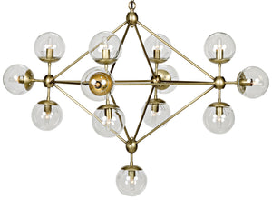 Noir Pluto Chandelier - Small - Antique Brass - Metal and Glass