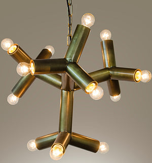 Noir Snow Flake Chandelier - Antique Brass
