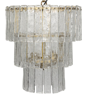 Noir Bruna Glass Chandelier - Antique Brass