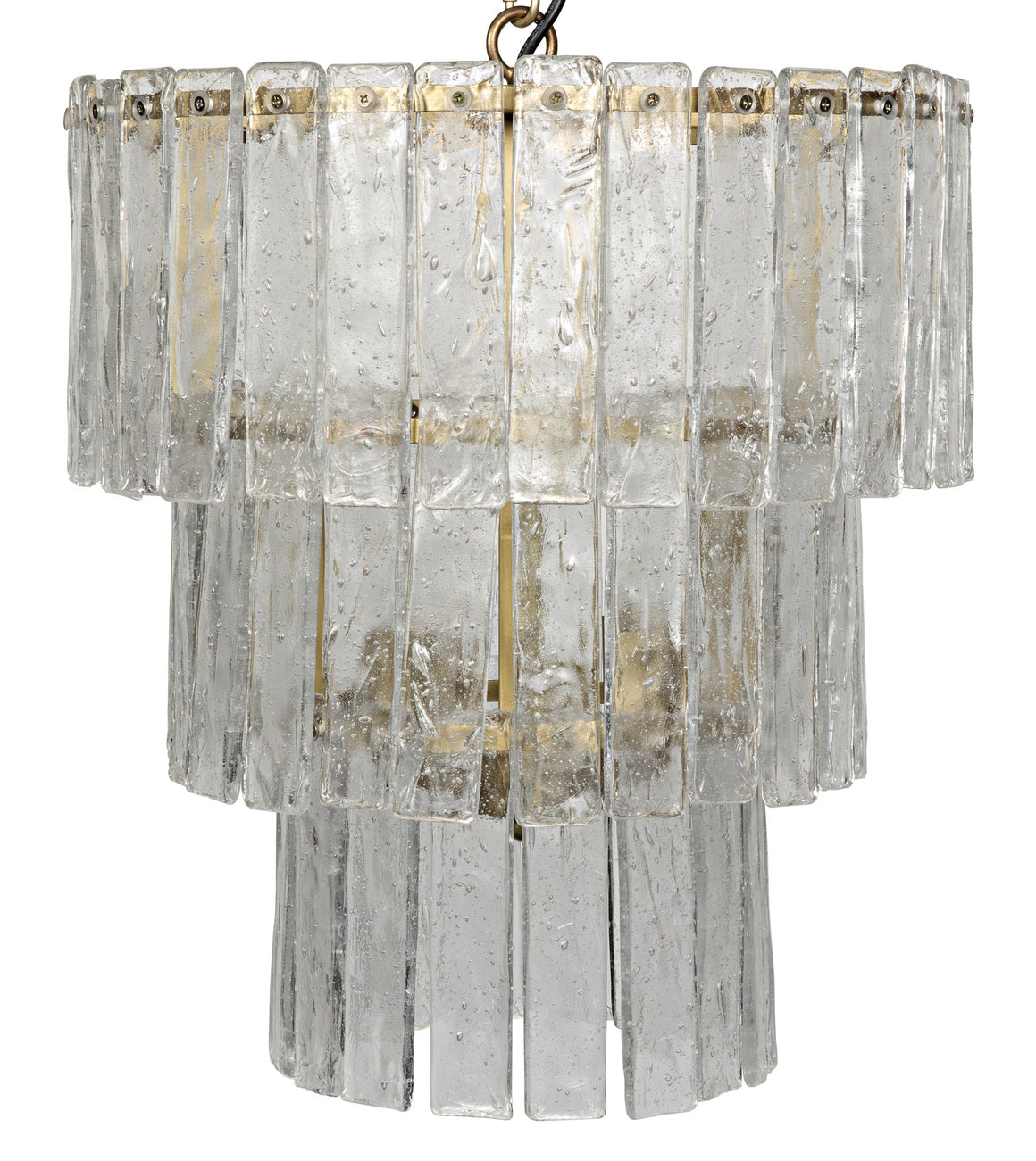 Noir Bruna Glass Chandelier - Antique Brass