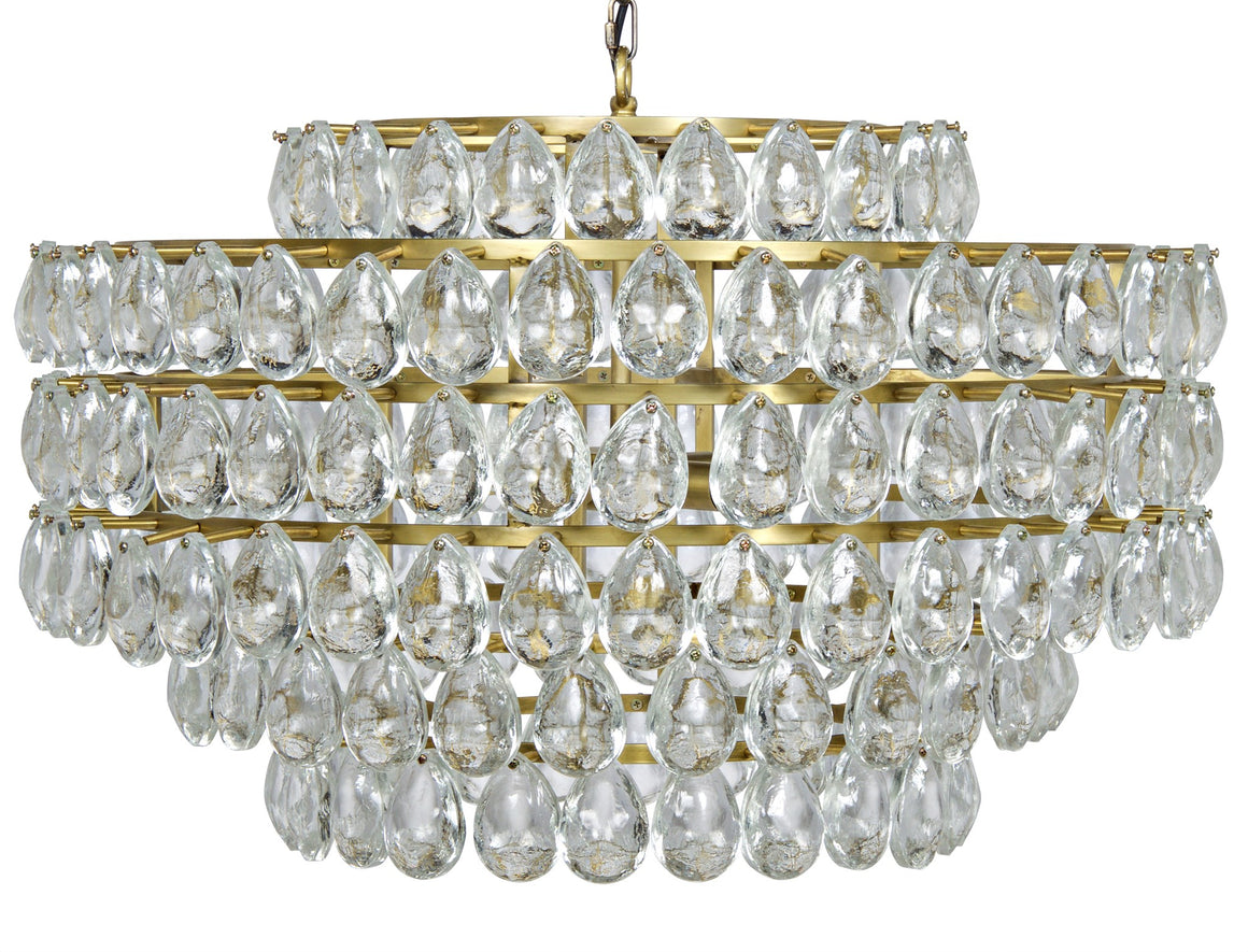 Noir Linden Crystal Chandelier - Antique Brass