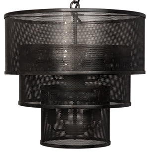 Noir Arena Mesh Tiered Pendant - Black