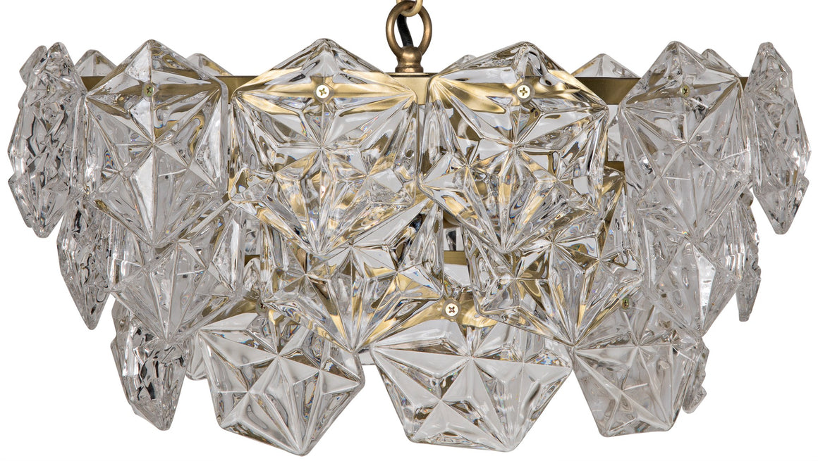 Noir Neive Chandelier - Small - Antique Brass