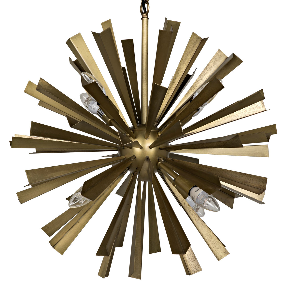 Noir Bero Starburst Chandelier - Antique Brass