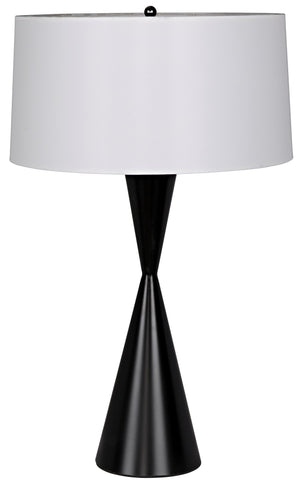 Noir Noble Table Lamp with Shade - Black Metal