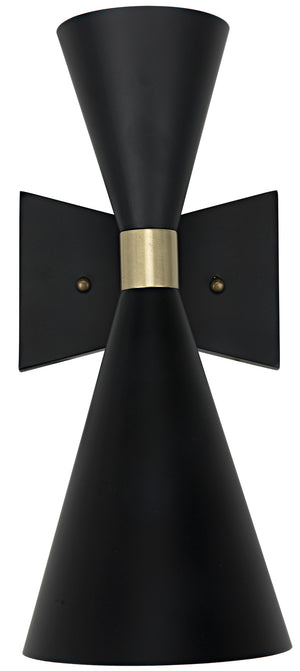 Noir Ariel Retro Sconce - Black