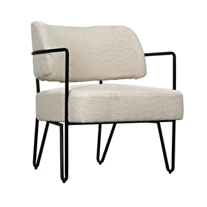 Zeus Chair, Metal and Boucle Fabric