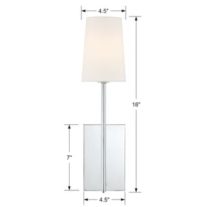 Lena 1 Light Polished Chrome Wall Mount