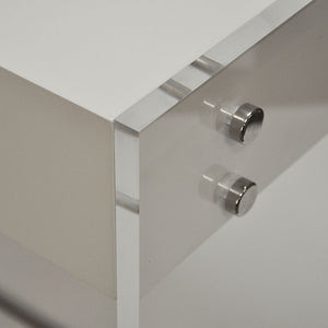Worlds Away Lennon Acrylic Desk - White Lacquer Top