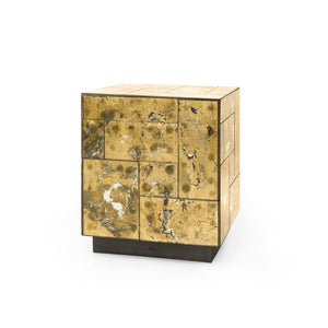 Side Table in Antique Mirror & Gold | Leger Collection | Villa & House