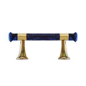 Worlds Away Lisbon Hardware - Marbled Blue with Brass Detail