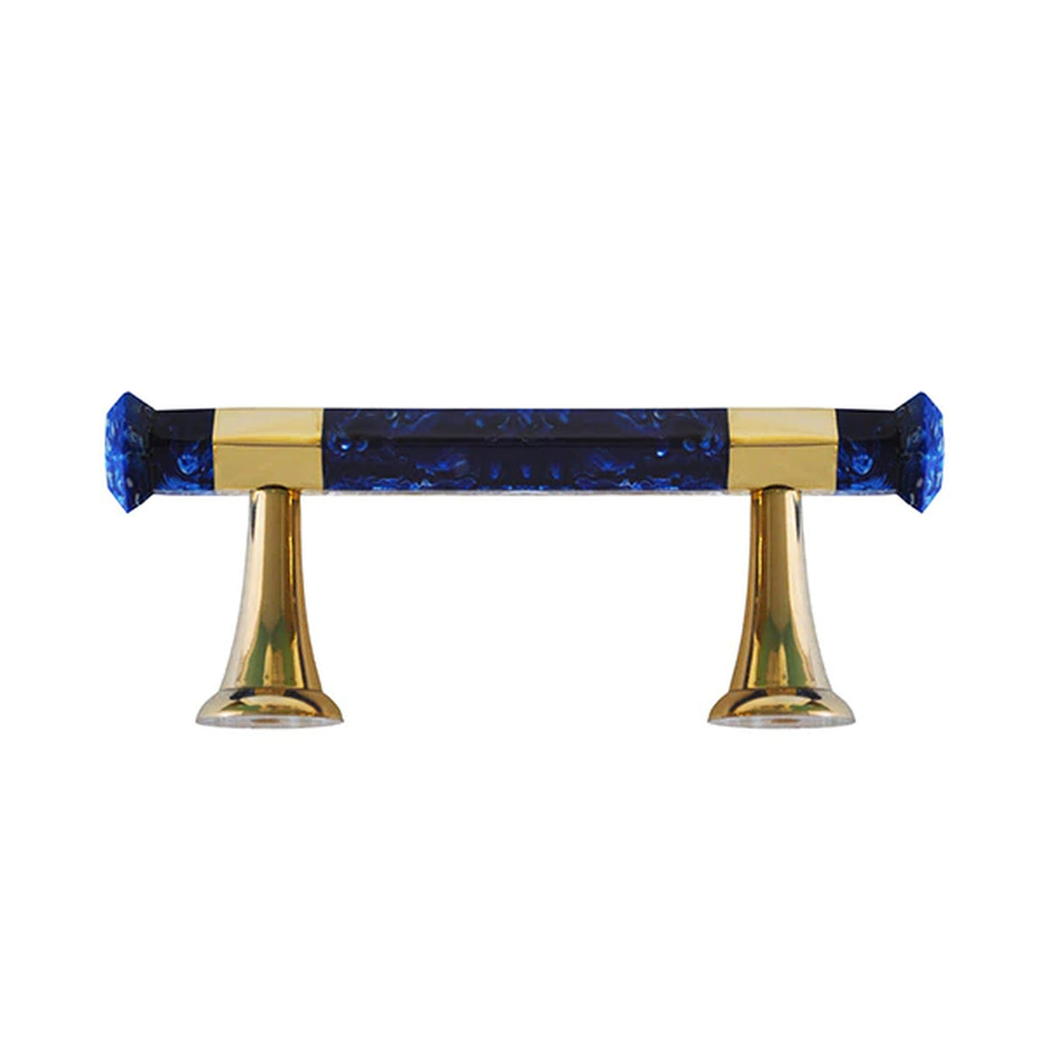 Worlds Away Lisbon Hardware - Marbled Blue with Brass Detail