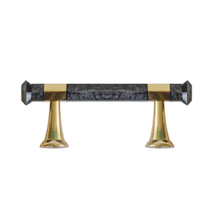 Worlds Away Lisbon Handle - Pearl Charcoal with Brass