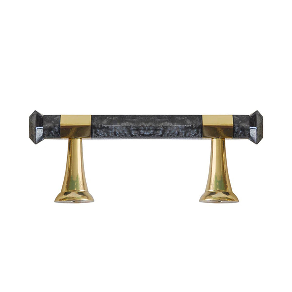 Worlds Away Lisbon Handle - Pearl Charcoal with Brass