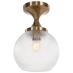 Bolla 1 Light Pattern Glass Semi Flush Mount