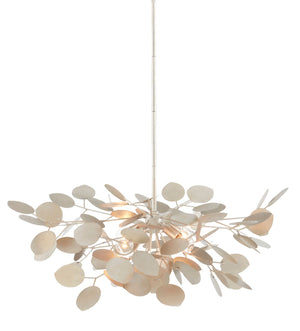 Currey and Company Lunaria Small Chandelier - Contemporary Silver Leaf