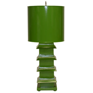 Worlds Away Large Pagoda Table Lamp – Green
