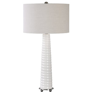 Mavone Gloss White Table Lamp